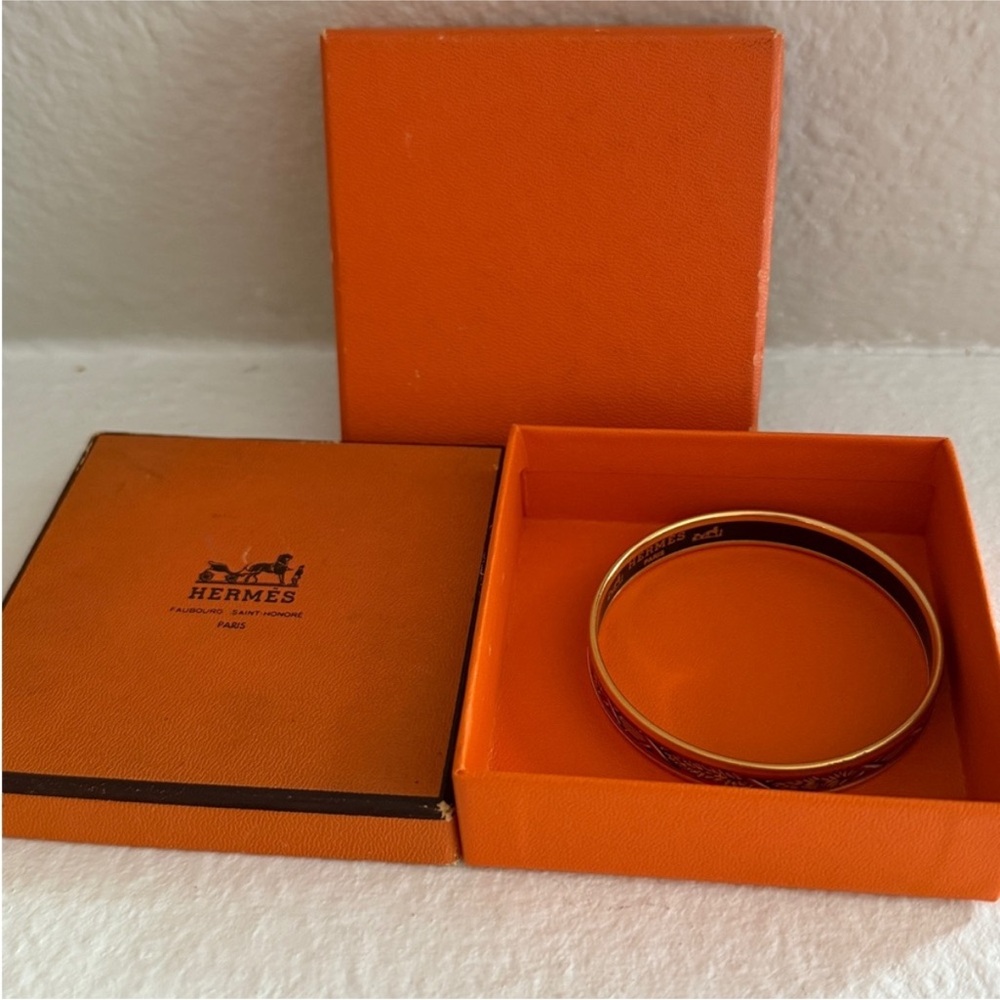Hermes Gold Bracelet with Red and Blue Enamel with Box - Picture 3 of 6